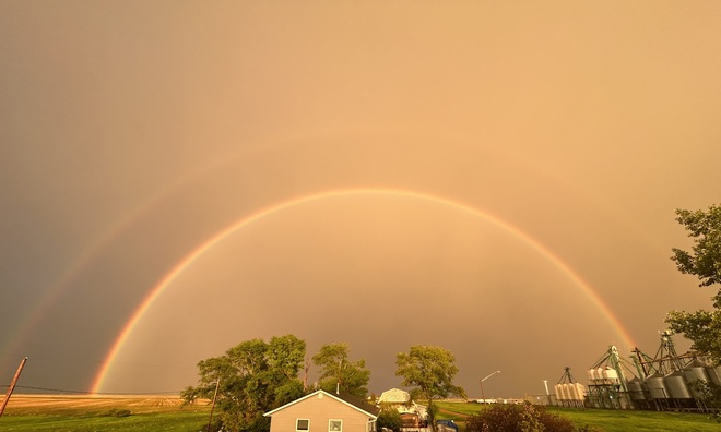 Double rainbow in the prairies. Richardson, SK