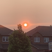 A hazy sunset