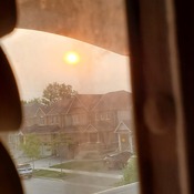 The Sun is Orange due to do smoke