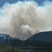 smoke from the Cameron Bluffs Fire