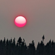 smoke enhanced sunset