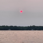 sun over Lake Muskoka at 6:30 am today