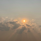 SUN ,CLOUD with FOREST FIRE SMOKE
