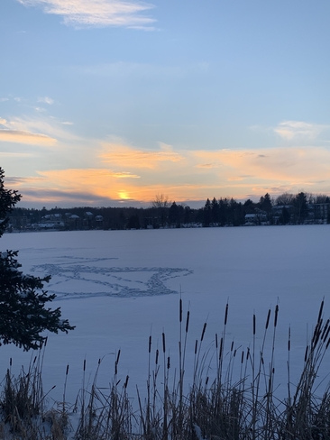 Winter sunset Granby, Quebec, CA
