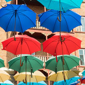 Parapluies dans le vieux Québec