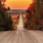 Autumn sunsets and country roads