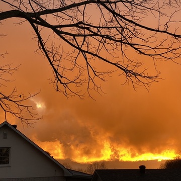 Fiery sunset, Wyebridge, Ontario