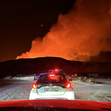Evacuation from Blue Lagoon Grindavic Iceland