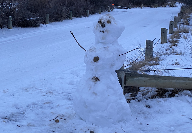 Frosty was here to greet us tonight. Lethbridge, AB