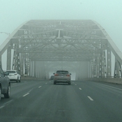 Foggy Day on Skyway Bridge between Hamilton and Burlington