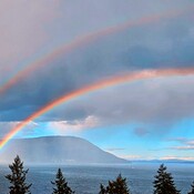 incredible double rainbow over Saltspring Island, BC