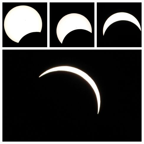 Évolution de l'éclipse solaire à Matane Matane, QC