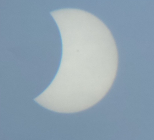 Projected image of the eclipse progress Turkey Point, ON
