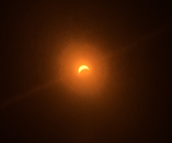 Solar eclipse 2024 through glasses Renfrew, Ontario, CA
