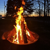 Beautiful Sunset with Bonfire