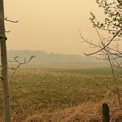 Smoke from Fort Nelson area rolled in over night.