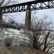 Train trestles and Spring rain swollen rapids