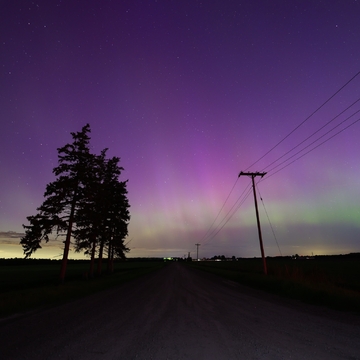 Back roads and northern-lights