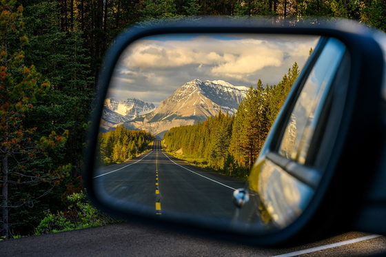 Driving through Canadian Rockies 